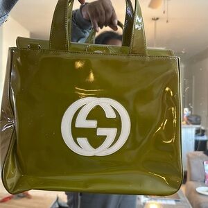 Gucci patent leather 2-way bag